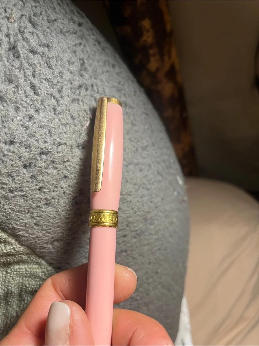 Chopard Pink Ballpoint Pen with Gold Accents